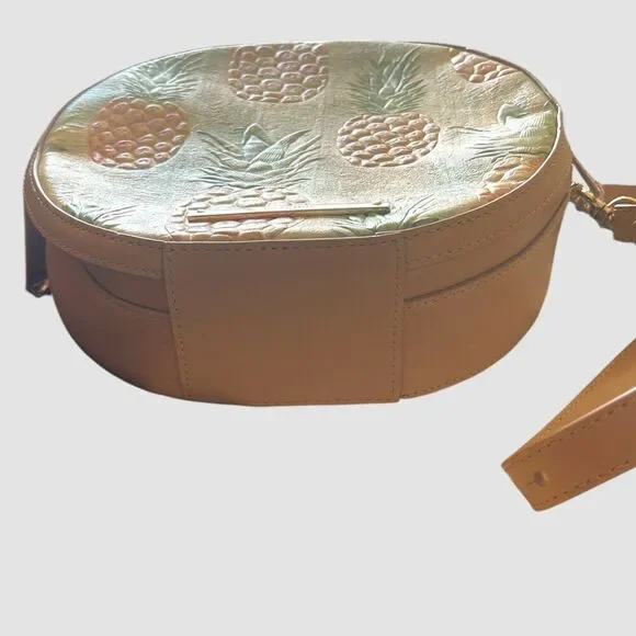 Brahmin Lane Multi Pompano Leather Pineapple Print Crossbody Bag NWT - Picture 4 of 7